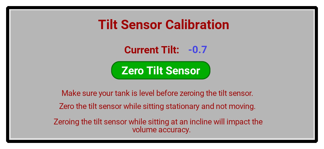 Tilt sensor calibration
